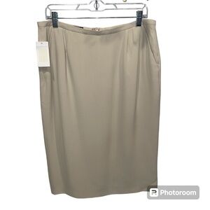 Y2K Giorgio Armani NWT silk skirt tan pencil size pockets sexy office date night